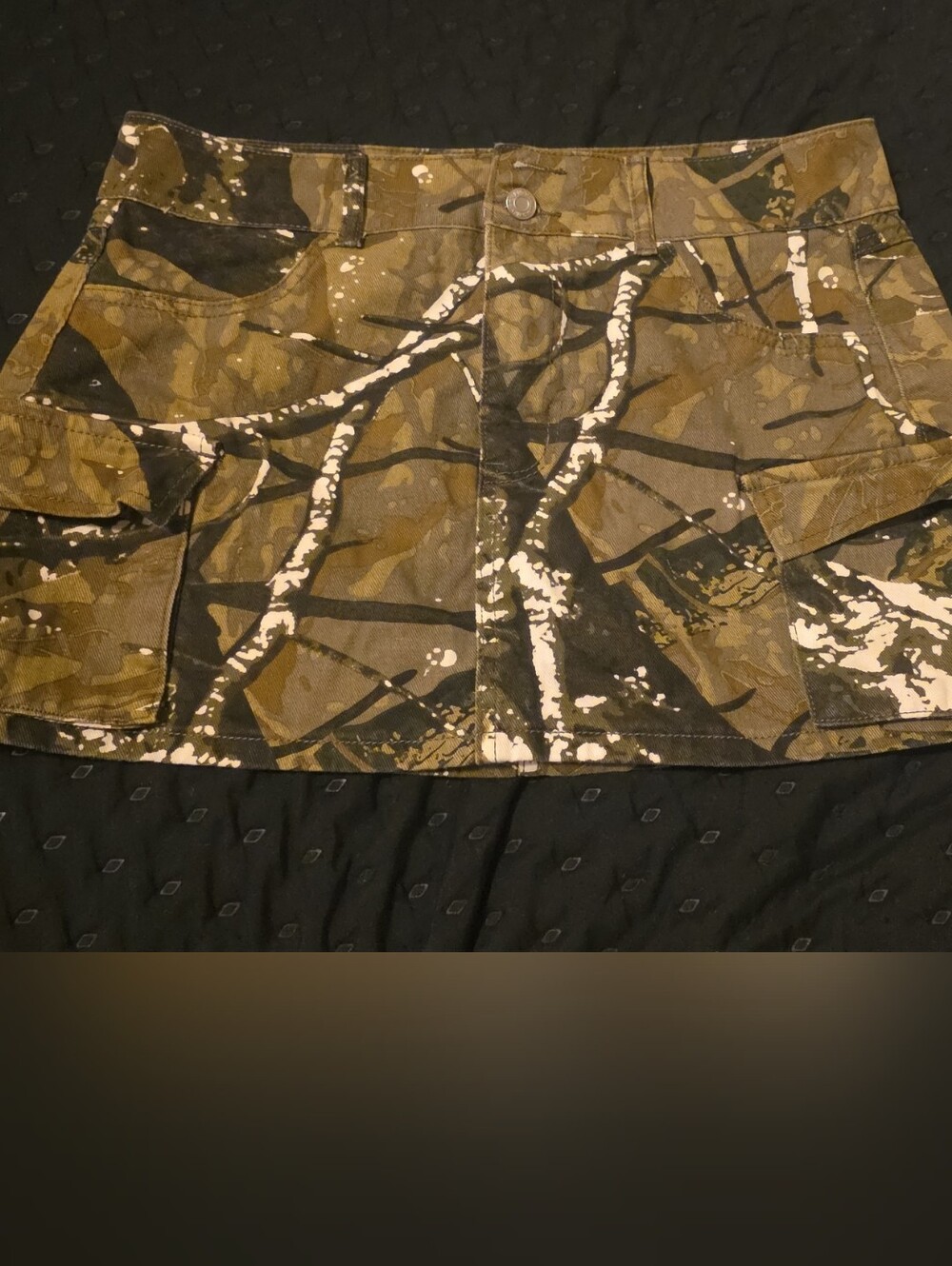 SHEIN Olive & Brown Camouflage Mini Skirt